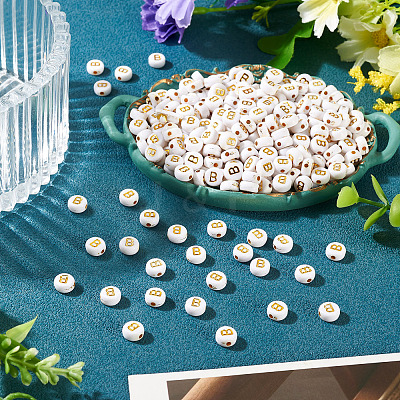 500Pcs Plating Acrylic Beads PACR-TADJ0001-01B-1