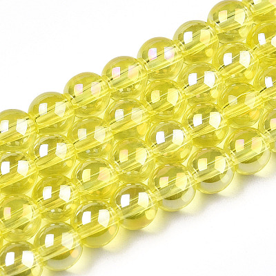 Electroplate Transparent Glass Beads Strands LS-GLAA-T032-T10mm-AB12-1