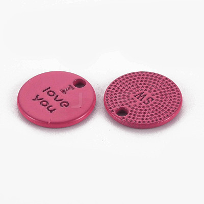 Spray Painted Alloy Charms for Valentine's Day PALLOY-Q433-027C-RS-1