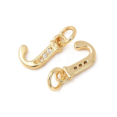 Brass Micro Pave Cubic Zirconia Charms X-KK-I382-03G-J-1