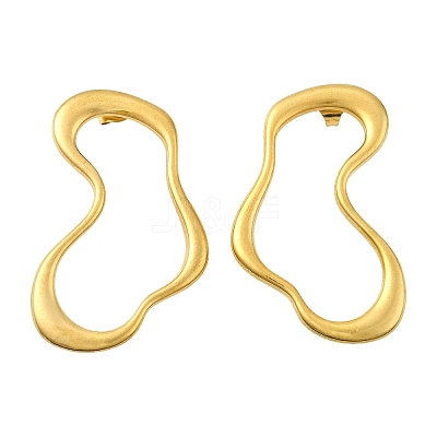 304 Stainless Steel Nuggets Stud Earrings EJEW-U069-01G-1