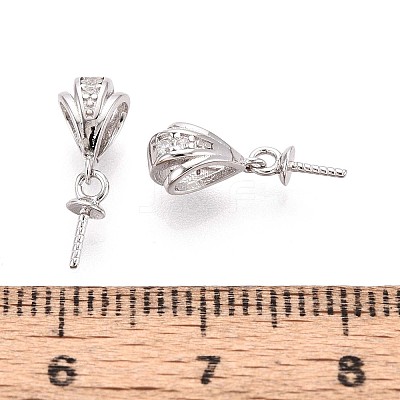 925 Sterling Silver Micro Pave Cubic Zirconia Snap on Bails STER-N016-88P-1