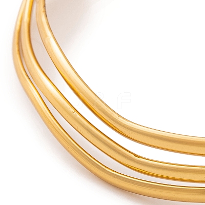 7Pcs PVD Vacuum Plating 304 Stainless Steel Wave Bangles Set for Women BJEW-A011-10B-G-1