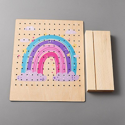 Wooden Slant Back Earring Display Stands EDIS-WH0035-21A-1