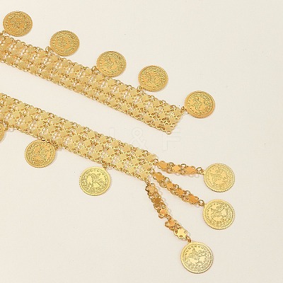 Alloy Coin Tassel Waist Belly Chains for Women FS-WG800EF-01-1