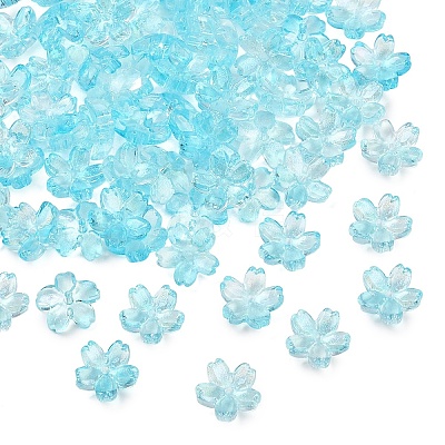 60G Baking Paint Transparent Glass Bead Caps DGLA-YW0001-63C-1