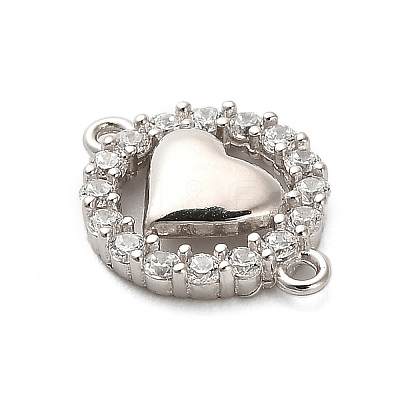 925 Sterling Silver Micro Pave Cubic Zirconia Connector Charms STER-U009-03P-04-1