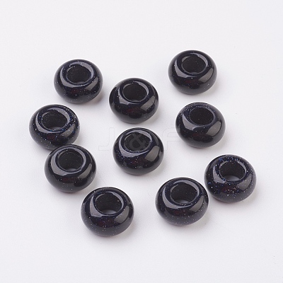 Synthetic Blue Goldstone European Beads G-G740-14x8mm-17-1