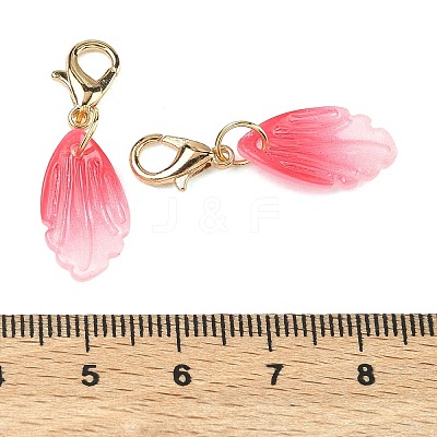 Petaline Glass Pendant Deocrations HJEW-PH01922-03-1