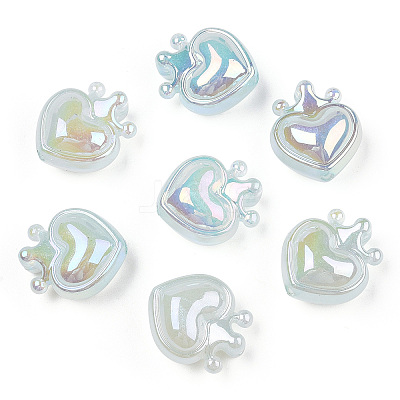 UV Plating Rainbow Iridescent Acrylic Beads OACR-T027-01-A-1
