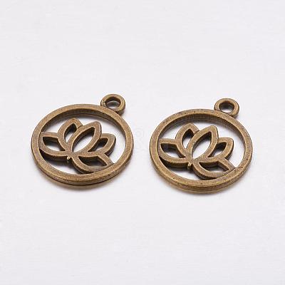 Tibetan Style Filigree Alloy Pendants X-TIBEP-5354-AB-FF-1