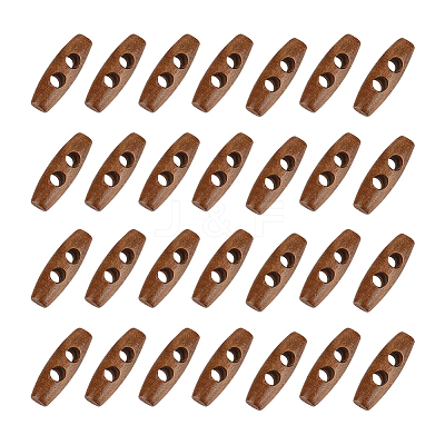 50Pcs 2-Hole Wood Buttons BUTT-UN0001-28B-02-1