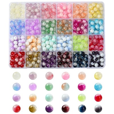 528Pcs 24 Style Mixed Style Glass Beads DGLA-YW0001-20-1