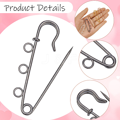 25Pcs 5 Colors Iron Brooch Findings FIND-SP0006-11-1