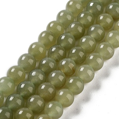 Natural Nephrite Jade/Hetian Jade Beads Strands G-NH0005-030D-1