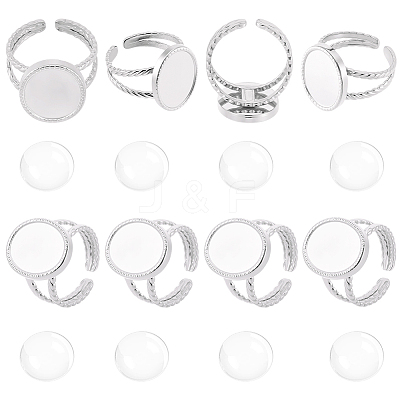 DIY Oval Finger Rings Making Kit DIY-BBC0003-15P-1