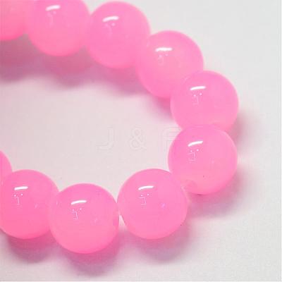 Baking Paint Imitation Jade Glass Round Bead Strands DGLA-Q021-10mm-45-1