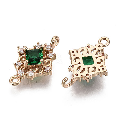 Brass Micro Pave Cubic Zirconia Links Connectors LS-X-KK-R111-014-A01-1