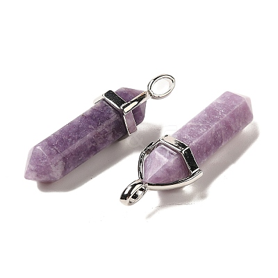 Natural Lepidolite Pointed Pendants X-G-G025-01P-30-1