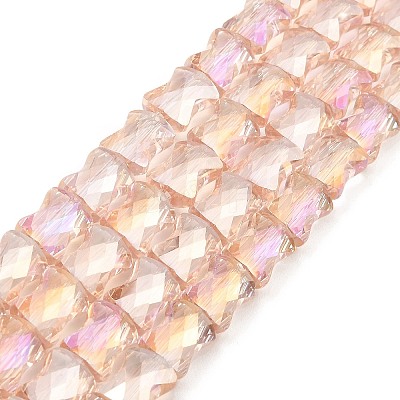 AB Color Plated Transparent Glass Beads Strands EGLA-P051-06A-A02-1