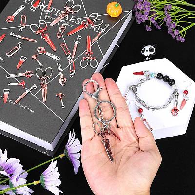 36Pcs 6 Styles Alloy Enamel Pendants ENAM-SZ0004-22-1