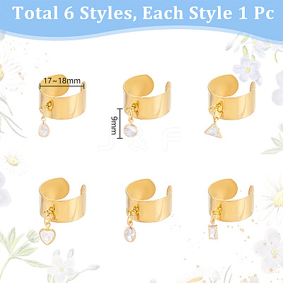 304 Stainless Steel Cuff Rings for Women RJEW-UN00022-1
