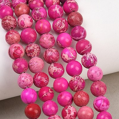 Natural Imperial Jasper Beads Strands G-I122-6mm-17-1