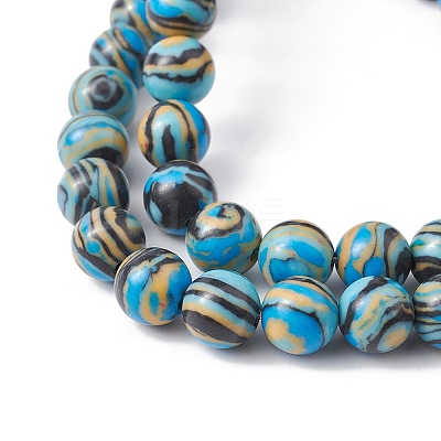 Synthetic Malachite Beads Strands G-YW0001-55C-1