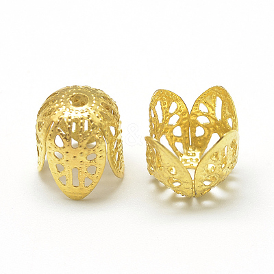 Plated Iron Bell Filigree Bead Caps IFIN-S696-67G-1