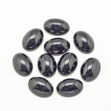 Natural Black Stone Cabochons X-G-R415-13x18-46-1