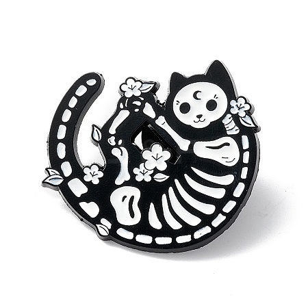 Skeleton Cat Enamel Pin LS-ENAM-K053-49-1