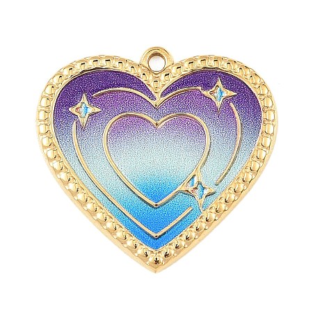 304 Stainless Steel Enamel Pendants STAS-Z186-12G-03-1