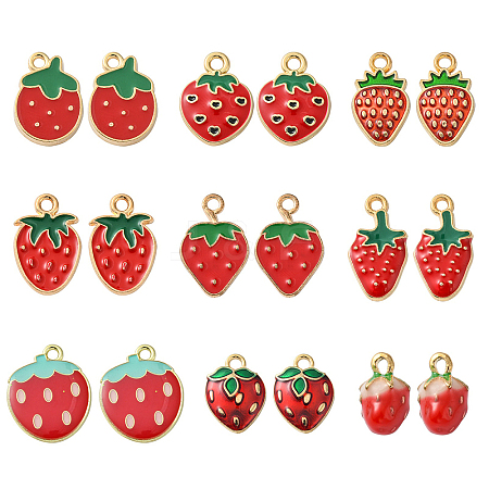 45Pcs 9 Styles Alloy Enamel Charms ENAM-CJ0003-97-1