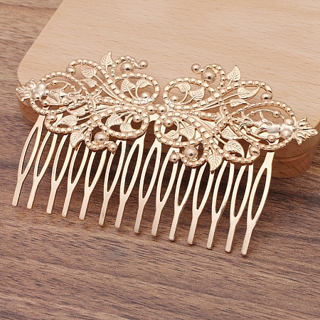 Flower Brass Hair Comb Findings PW-WG1405E-02-1