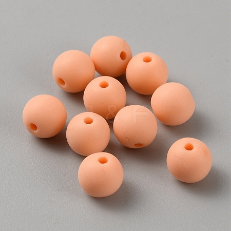 Acrylic Frosted Round Beads FACR-WH0001-06A-20-1