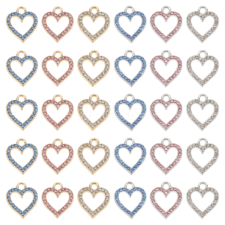 WADORN 30Pcs 6 Colors Alloy Charms PALLOY-WR0001-15-1