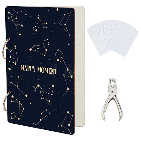 Wooden 2-Ring Loose Leaf Binder Postcard Phote Album Cover DIY-WH0547-240-1