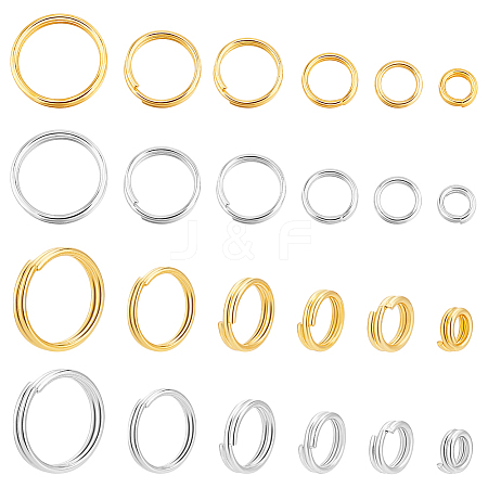   180Pcs 12 Styles Brass Split Rings FIND-PH0020-26-1