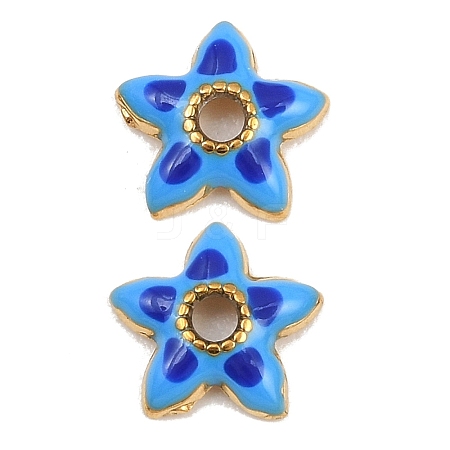 304 Stainless Steel Enamel Bead Cap SA-CBAA937-12G-01-1