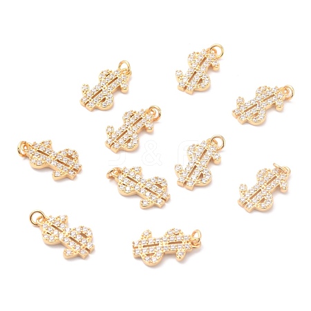 Brass Micro Pave Cubic Zirconia Pendants ZIRC-O044-18G-1