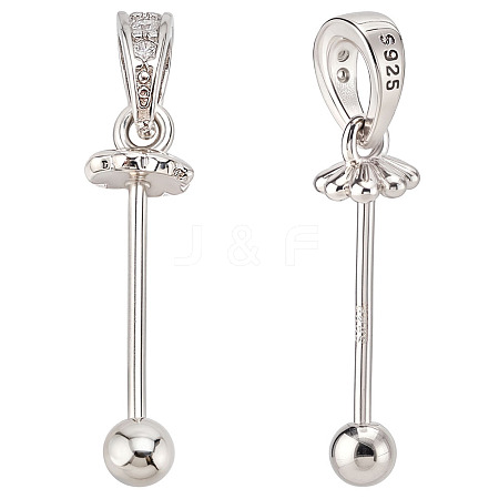 2Pcs 925 Sterling Silver Rhinestone Pendant Bails FIND-ME0001-74A-1