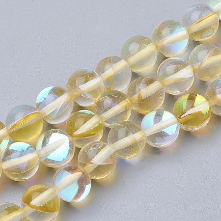 Synthetic Moonstone Beads Strands G-S283-10mm-14A-1