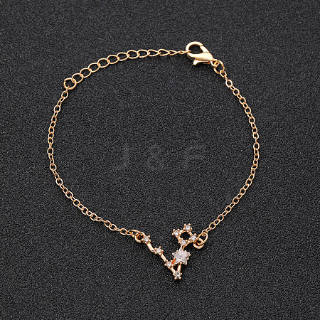 12 Constellations Alloy Rhinestone Link Bracelets WG43B2B-07-1
