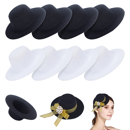  8Pcs 2 Colors EVA Cloth Round Fascinator Hat Base for Millinery AJEW-NB0005-59-1
