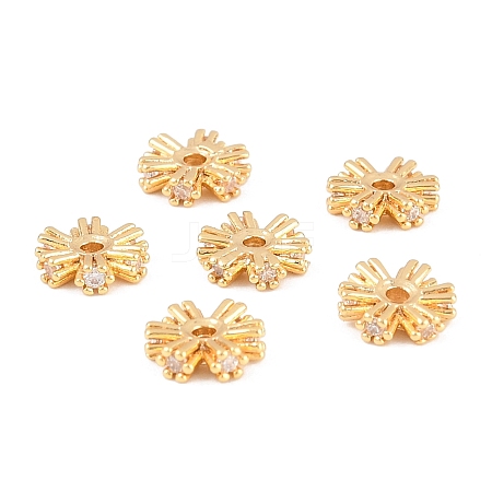 Brass Micro Pave Cubic Zirconia Beads KK-H538-20A-G-1