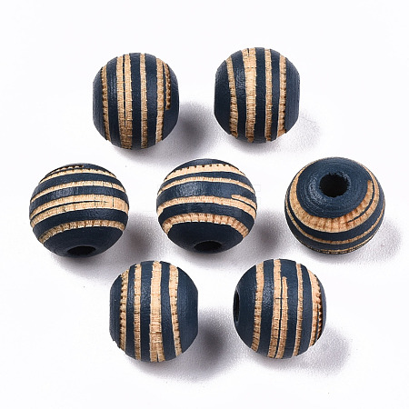 Painted Natural Wood Beads X-WOOD-T021-54A-03-1