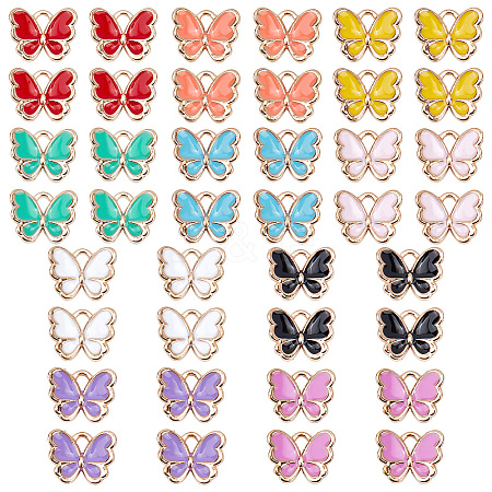 SUNNYCLUE 100Pcs 10 Colors Alloy Enamel Charms ENAM-SC0002-90-1