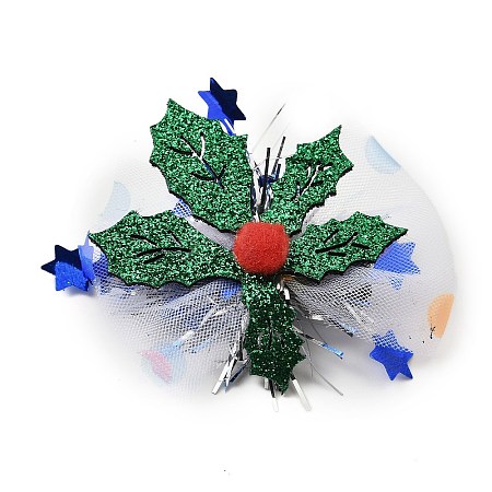 Christmas Theme Glitter Felt Fabric Alligator Hair Clip LS-PHAR-U002-01I-1