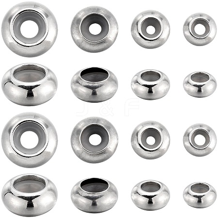 SUNNYCLUE 48Pcs 4 Styles 201 & 304 Stainless Steel Beads STAS-SC0007-34-1