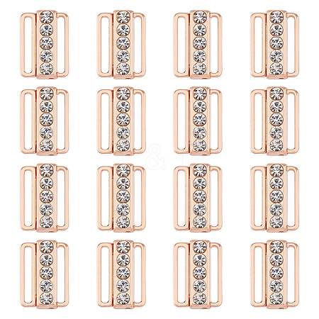 16 Sets Zinc Alloy Rhinestone Bikini Clips FIND-FH0009-98RG-1